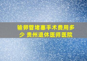 输卵管堵塞手术费用多少 贵州退休医师医院